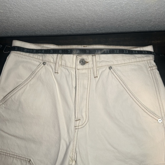 NWT Frame Denim Le Slouch White With Contrast Stitching Carpenter Jean Size 27 - Picture 9 of 12